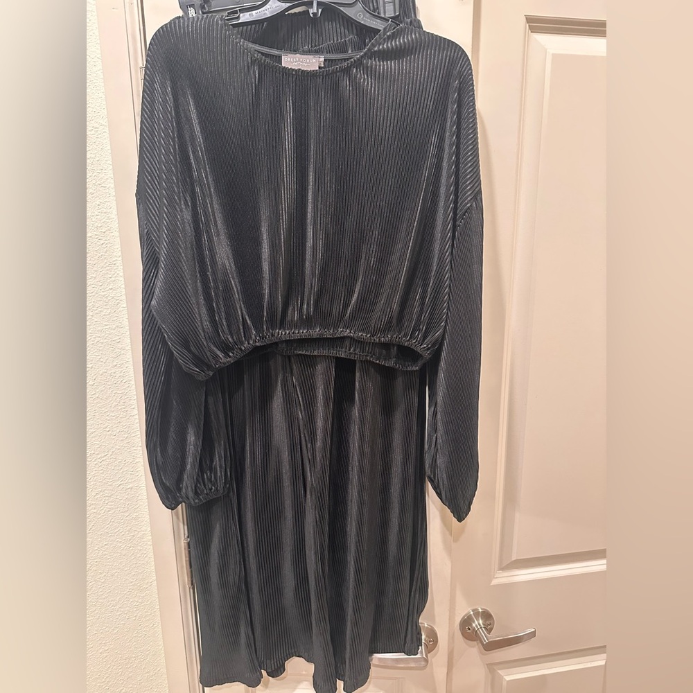 Elegant Black Pleated matching set